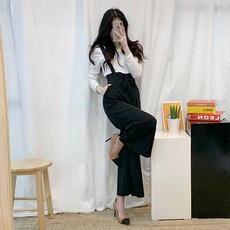 찰랑찰랑 스트링 점프수트 멜빵 와이드팬츠