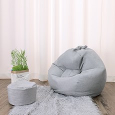 편안 달콤 친환경 패브릭 1인 빈백 소파, 그레이
