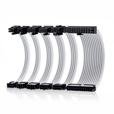 Cable Matters 30.5cm(12인치) 6피스 슬리브 PSU 연장 케이블 키트(전원 공급 장치 케이블 키트) 화이트 - 24핀 ATX 4+4핀 EPS 8핀 PCIe