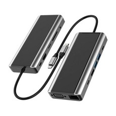 노트북 허브 이더넷 USB C 타입 어댑터 USB C 4K 13 인 1 멀티 포트 5Gbps 100W PD USB C 도크 USB3, 한개옵션2, 01 CHINA, 한개옵션1