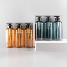로 션병샴프Refill병목욕실메이크업Case 종류선택 브라운 블루 그레이 오백미리리터 세가지 + 62054첫졸, 응●브라운