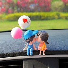 피규어 러블리 피규어세트 차량용 일반용(뽀뽀커플)청혼 세트 뽀뽀하는, 풍선든 프로포즈커플, 1개, 풍선든 프로포즈커플