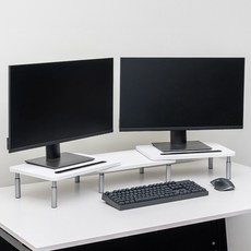 퍼플래빗 듀얼 모니터 받침대 각도 높이조절 3단, 화이트 화이트