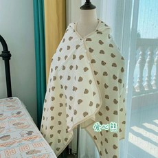 도매 후드 4층 6층 거즈 목욕수건 만화 귀여운 흡수 후드 솜사탕 망토 목욕수건, 하트 베어, 6층 70*140cm, 1개