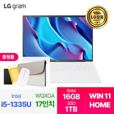 LG전자 2023 그램 17인치 인텔 i5 13세대 윈도우11 16GB 256GB, 17ZD90RU-GX56K, WIN11 Home, 1TB, 코어i5, 화이트