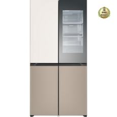 [색상선택형] LG전자 오브제 디오스 노크온 미러글라스 빌트인타입 4도어 양문형 냉장고 미스트 방문설치, 오브제컬렉션 베이지 클레이브라운, M623GBC352S
