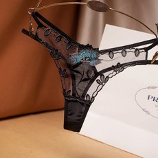명스토어 티팬티 여성 감각 가볍게 사치한 자수 망사 시스루 정 클랜드바지 화끈한 펀칭 초슬림 T팬티
