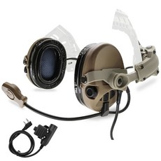 전술 헬멧 헤드셋 방음 귀보호 TAC-SKY Airsoft Sordin 아크 레일 어댑터 소딘 Kenwood 2 핀 푸시 토크 U94PTT, [02] DE SORDIN DEPTT, 1개