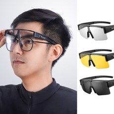 [아띠꼴로] 안경위에쓰는 선글라스 편광 변색 자전거 고글 야간운전 안경, 블랙, 편광선글라스