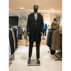 킨록바이킨록앤더슨 블랙 싱글 경량 울 혼방 세미 오버핏 코트 FUO91S0171504464