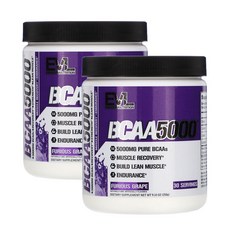 EVLUTIONNUTRITION BCAA 5000mg 퓨리어스 그레이프, 258g, 2개