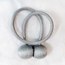 하루네 커텐 끈 마그네틱 자석 장식 걸이 커튼정리 집게 후사고리 (1+1) 46cm, 그레이  (1+1), 1세트