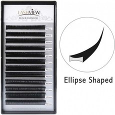 LASHVIEW 타원형 속눈썹 확장기 0.15mm D 컬링 8-15mm 믹스 플랫 속눈썹 연장 조명 속눈썹 개별 속눈썹, 1