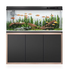 수족관 업소용 열대어 수초 베타 어항 구피 수조, 60CM 어항 + PVC 캐비닛 + 조경 (온도 표시