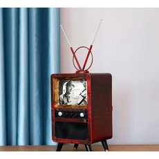옛날tv 티비 레트로 전화기 빈티지소품샵 카페 인테리어, 안테나 티비, 빈티지레드