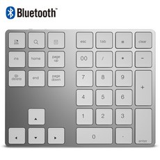 맥북 무선블루투스 노트북 보조 숫자 키패드 텐키패드, 2. 실버, 한개옵션1, 한개옵션2