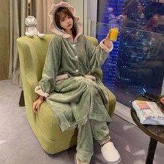 쭝스몰 동물캐릭터잠옷 커플파자마 레드 풀오버 큐트 두꺼운 면 애니메이션 가능 핏아우터 부부