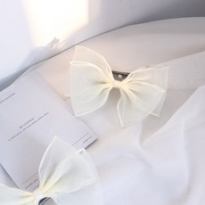 케이트가든 자체제작 쉬폰 리본 커튼집게, 2개, 아이보리 2개, 아이보리