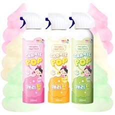 캐리와친구들 캐리팝 3개 유아 거품목욕 버블클렌저 버블바스 키즈 바디워시 유아바디/헤어 워시세트, 딸기+바나나+사과