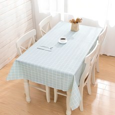 露營PVC防水方形餐桌布, 薄荷綠, 137 x 180 厘米, 1入