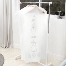 [에타홈] 화이트 부직포 투명창 베이직 옷커버 코트 20장, 본품, 옵션선택