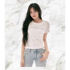 케빈클라인 진 CALVIN KLEIN JEANS 이서 2color 여 슬림핏 인스티튜셔널 로고 반팔 티셔츠 화이트블랙 J223860 184170