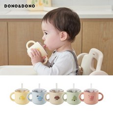 맘마존 완전밀폐 실리콘 아기 빨대컵, 래빗핑크
