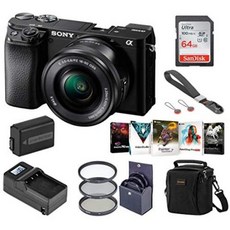 Sony Alpha a6100 Mirrorless Digital Camera with 16-50mm Lens (Black) Essential Bundle with Extra B, One Color_One Size, 상세 설명 참조0, 상세 설명 참조0