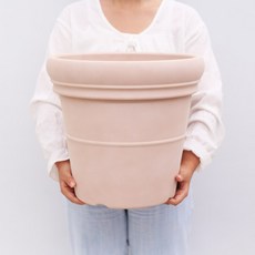 아침향기 더블링 바소 수지화분, 베이지