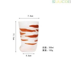 고양이발컵 마니또선물 일본식 그물 레드 커플 고양이 발 컵 귀여운 휴일 선물 주스 커피, 주황색 고양이 싱글 팩