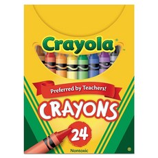 Binney & Smith Crayola(R) 표준 크레용 세트 리프트 뚜껑 상자 다양한 색상 24개 박스 미국 383625, 24 Count (Pack of 6) - 크레파스룸