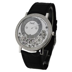 Altiplano Black and Silver Dial 18K White Gold Diamond Men's Watch GOA39112