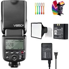 고독스 V850II GN60 2.4G 18000s 고속 동기 플래시 스피드라이트 및 2000mAh 리튬 이온 배터리 1.5초 재활용 시간 650 풀 파워 호환되는 캐논 니콘 펜, 1개