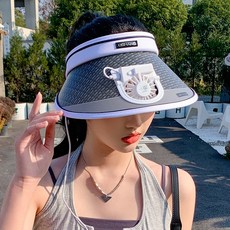AKRUA 선풍기모자 모자선풍기 모자선풍기무선 농사선풍기 선풍기 모자 태양광선풍기모자, 흰색