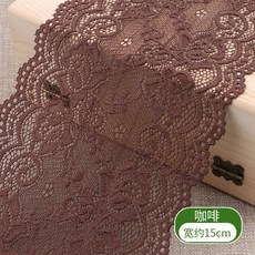 컬러 플라워라인 레이스팬츠 튜브탑 스커트 라인 장식 레이스 펀칭 핸드메이드 DIY 옷감 여성 옷보조재, 멜란지오렌지 대략 15cm1베이지