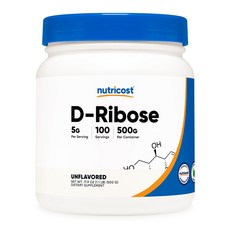 뉴트리코스트 D-리보스 500g 1개 1서빙 5g 100회분 D-Ribose Powder [500 GMS]