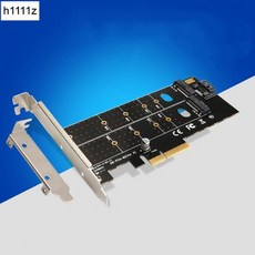 [해외] PCIEM.2 NVME SSD NGFF 라이저 카드 110MM M 키 및 B 키 SATA 포트 컨버터 어댑터가있는 듀얼 인터페이스 PC 용 확장 카드, 상세내용표시
