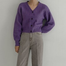 스티브케이블반팔가디건