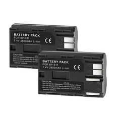 PALO 2650mAh BP 511 BP-511 BP511 BP511A 카메라 배터리 LCD USB 듀얼 충전기 EOS 40D 300D 5D 20D 30D 50D 10D D60, 02 2PCS Battery, 02 2pcs battery