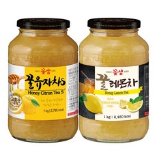 꽃샘 꿀유자차 1kg+꿀레몬차 1kg, 1000g, 2개