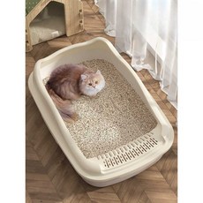 고양이 모래 화장실 배변통 특대형, 1개, 블루 34.7x48x18