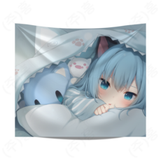 2차원 패브릭 포스터 소녀심 침실 숙소 패브릭 포스터