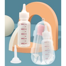 강아지 고양이 젖병 세트 우유 약 먹이기 물병 핑크, 1개