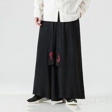 남자 사무라이 바지 검도 도복 통넓은 통바지 와이드 간지 팬츠 빅사이즈