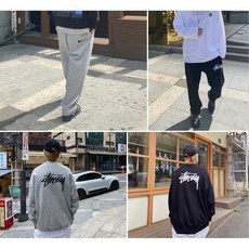 나이키 X 스투시 프린팅 맨투맨 셋업