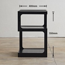 현대적 사이드테이블 거실 쇼파 커피 매거진 협탁 침대 이동식 간이 원목 테이블 인테리어, D 40cm 플러스 블랙 오크