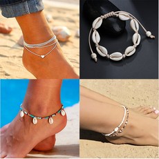 여자를위한 보헤미아 쉘 Anklets 여성 피트 쥬얼리 다리 체인 페르시 수제 자연 조개 Anklet 도매|발찌|