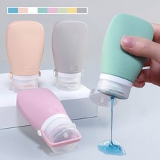 코지스 실리콘공병 샴푸공병 화장품공병 여행용공병 4종+파우치, 1세트, 90ml