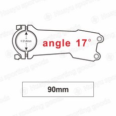 다음 레이스 페이스 17도 6도 알루미늄 탄소 자전거 줄기 도로 자전거 라이트 MTB 줄기/탄소 줄기, 17각 x 90mm