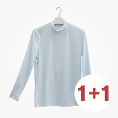 [1+1][국내생산] 트렌드비 남성 냉감 티셔츠 기능성 베이스 레이어 블루